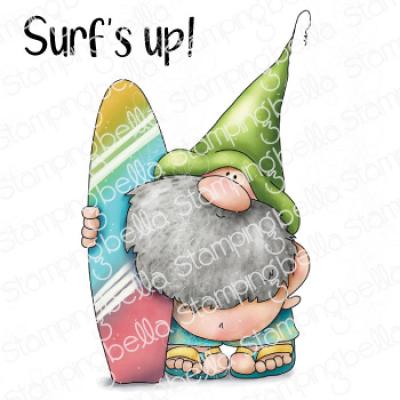 Stamping Bella Cling Stamps - Gnome With A Surfboard